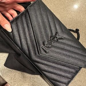 YSL Wallet on Chain all Black Hardware